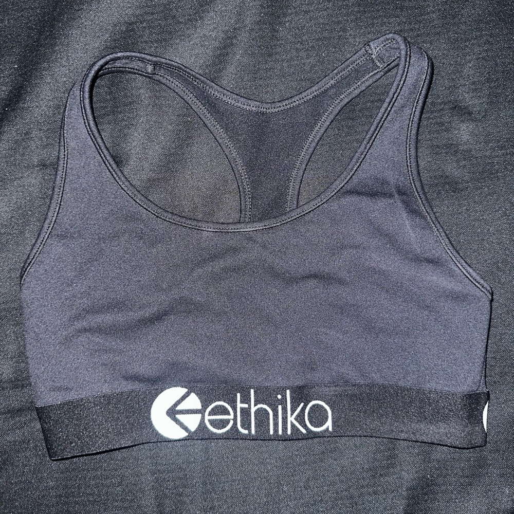 Ethika Black Sports Bra Racerback